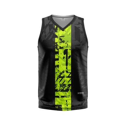 Mens Basketball Yellow Strips Jersey