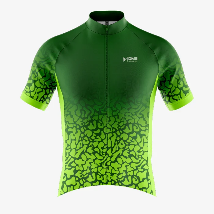 Mens Cycling Green Brush Jersey