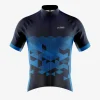 Mens Cycling Dark Blue Print Jersey