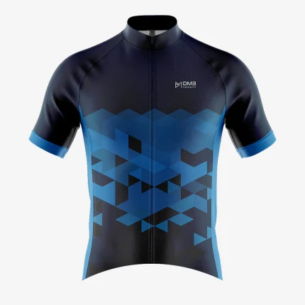 Mens Cycling Dark Blue Print Jersey