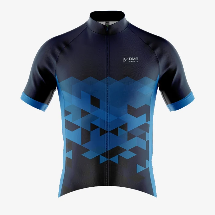 Mens Cycling Dark Blue Print Jersey