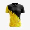 Mens Football Yellow Brush Print Jersey