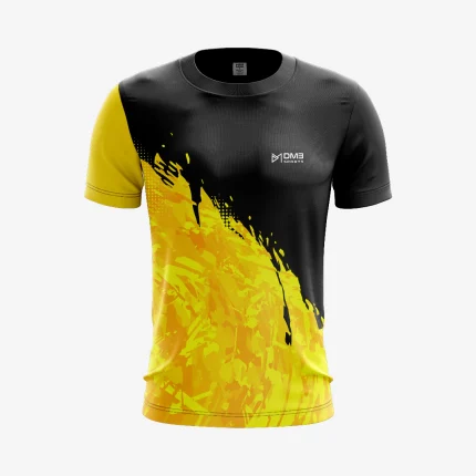 Mens Football Yellow Brush Print Jersey