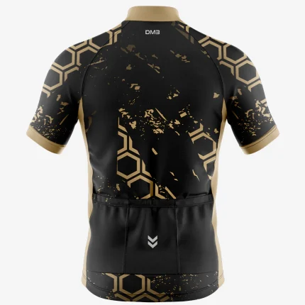 Mens Cycling Gold Hexagon Jersey