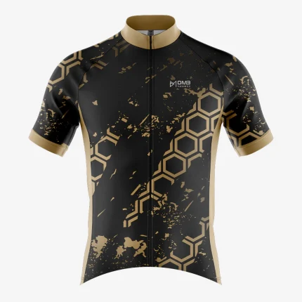 Mens Cycling Gold Hexagon Jersey