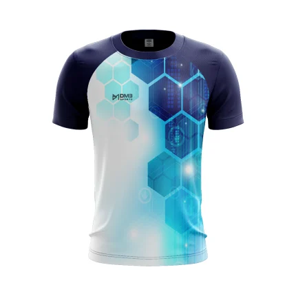 Blue Hexagon Mens Football Jersey