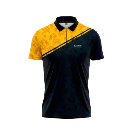 Mens Cricket Black Dragon Print Jersey