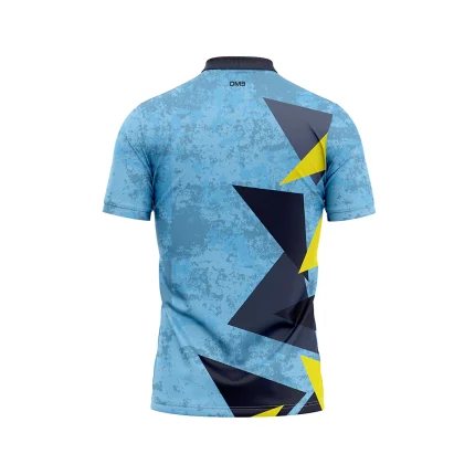 Mens Cricket Blue Geometric Jersey