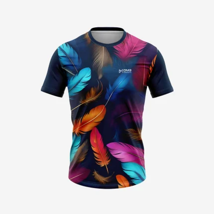 Blue Feather Printed Tshirt