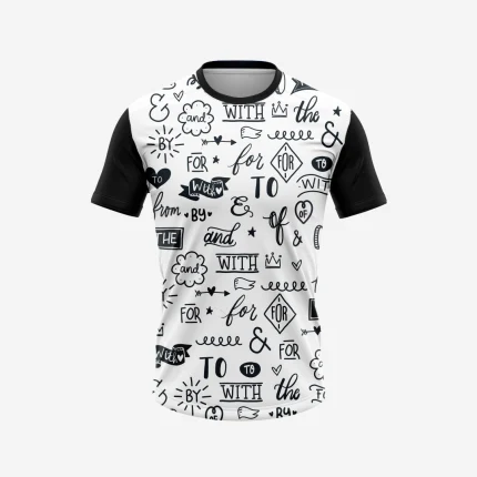 White Typography Printed Tshirt