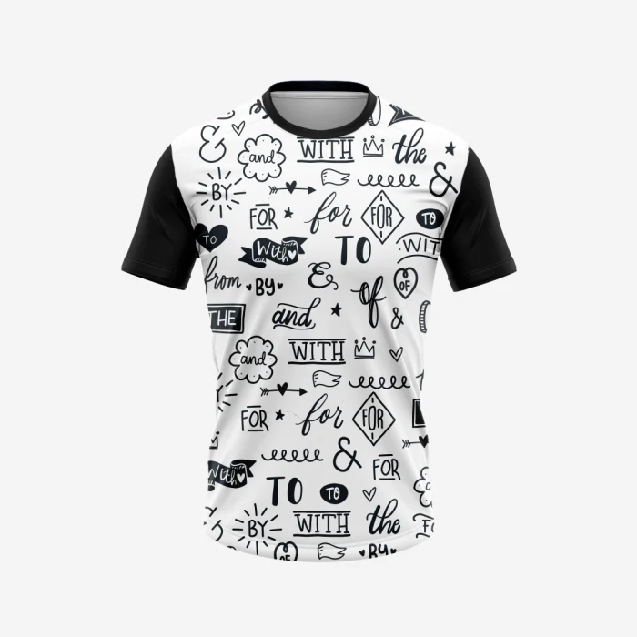 White Typography Printed Tshirt