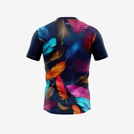Blue Feather Printed Tshirt