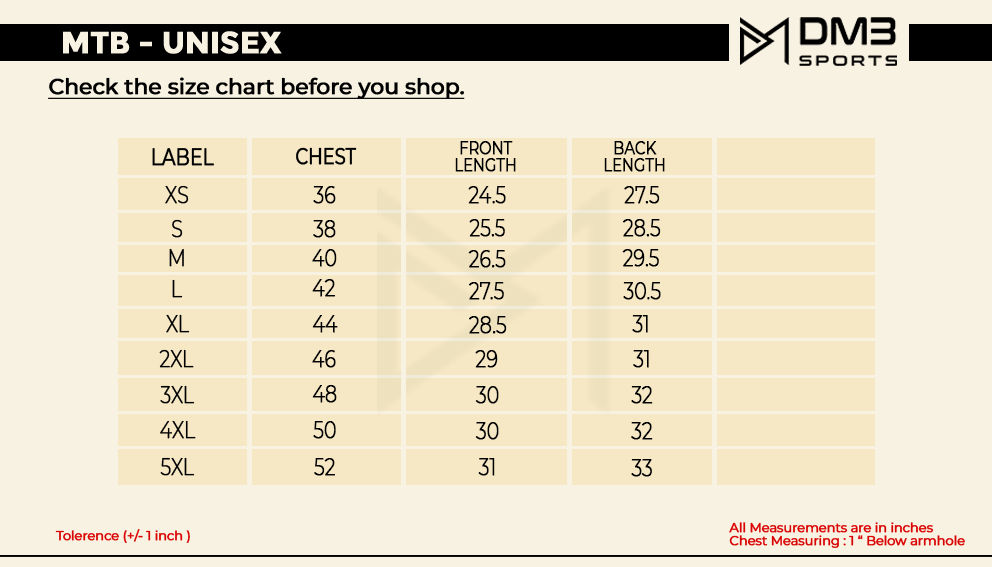 mtb - size chart womens
