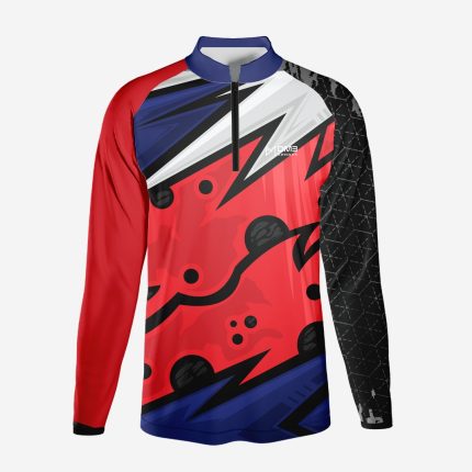 Womens Biker Red Melted Jersey 1