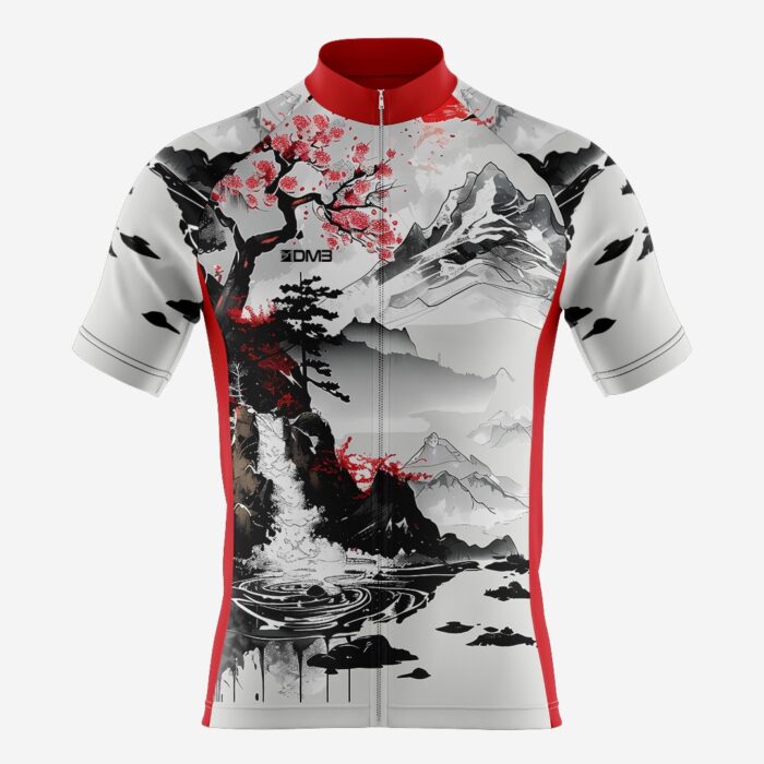 Buy Customized Men’s Red Pine Ascent Cycling Jersey Online